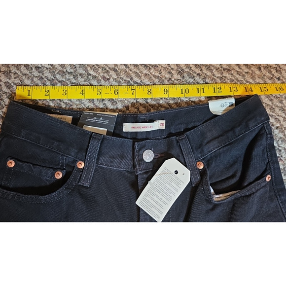 Levi’s Ribcage Wide Leg Jeans Women’s 28 Black Super High Rise Premium Denim NWT - Picture 8 of 13